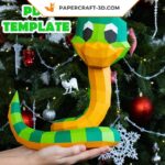 Papercraft of winding snake in 3D origami
