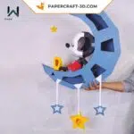 Mickey dormant sur la lune papercraft 3D, weergave 8