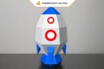 Papercraft gratuit de lampe fusée en origami 3D