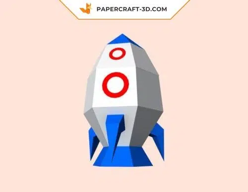 Papercraft rocket lamp in 3D origami