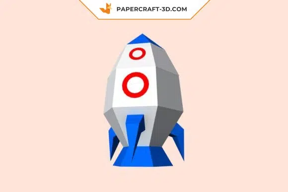 Papercraft gratuit de lampe fusée en origami 3D