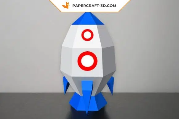 Papercraft gratuit de lampe fusée en origami 3D