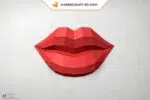 Papercraft de lèvres en origami 3D