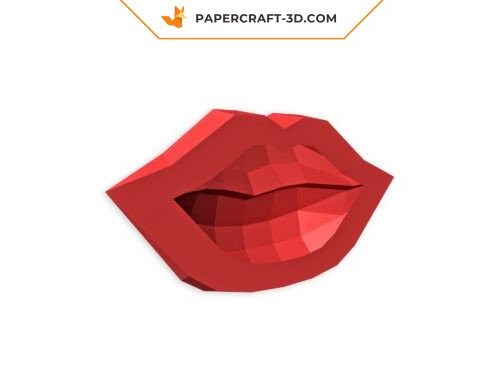 Papercraft lips in 3D origami
