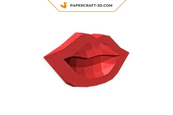 Papercraft de lèvres en origami 3D