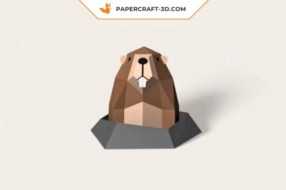 Marmotte 3D en papercraft gratuit