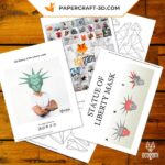 Papercraft mask of the Statue of Liberty in 3D origami