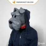 Masque de schnauzer en papercraft, weergave 3