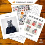 Papercraft di schnauzer in origami 3D