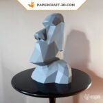 Papercraft de Moai en origami 3D
