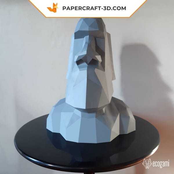 Papercraft de Moai en origami 3D