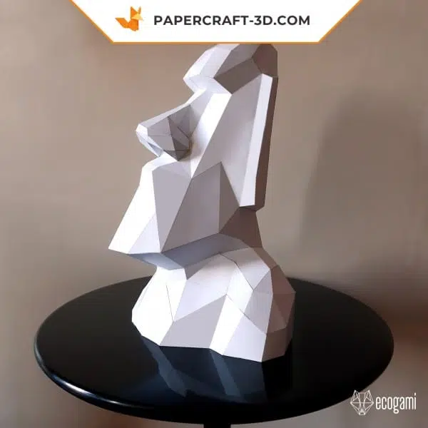 3D Origami Moai Papercraft