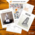 Papercraft de Moai en origami 3D