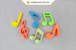 Papercraft gratuit de notes de musique en origami