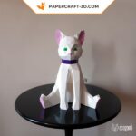 Papercraft kitten in 3D origami