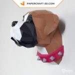 Papercraft of a boxer dog in 3D origami