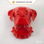 Papercraft of a boxer dog in 3D origami