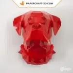 Papercraft 3d chien boxer, weergave 5