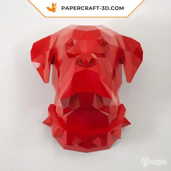 Papercraft 3d chien boxer, weergave 5