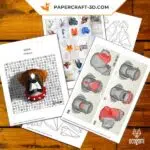 Papercraft 3d chien boxer, weergave 3