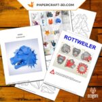 Papercraft de rottweiler en origami 3D