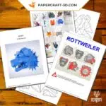 Papercraft de rottweiler en origami 3D