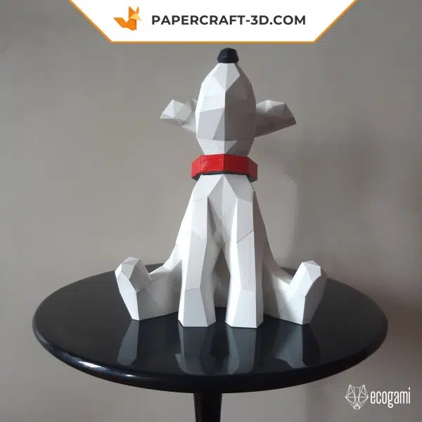 Papercraft 3d chiot mignon, weergave 3