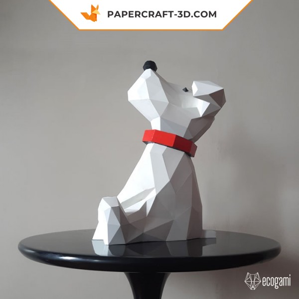 Papercraft de cachorro en origami 3D Papercraft de cachorro en origami 3D