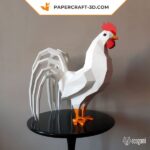 Papercraft de coq en origami