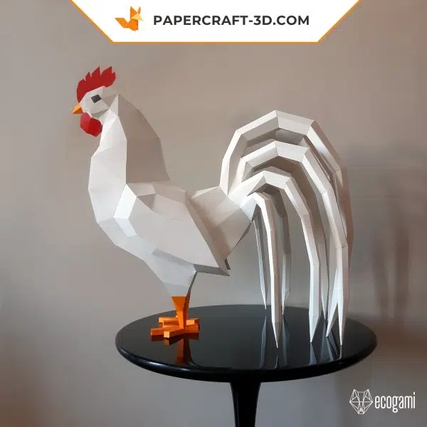 Origami-Papercraft Hahn