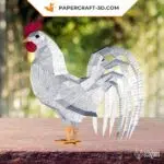 Papercraft di gallo in origami