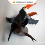 Papercraft pareja de tucanes en origami