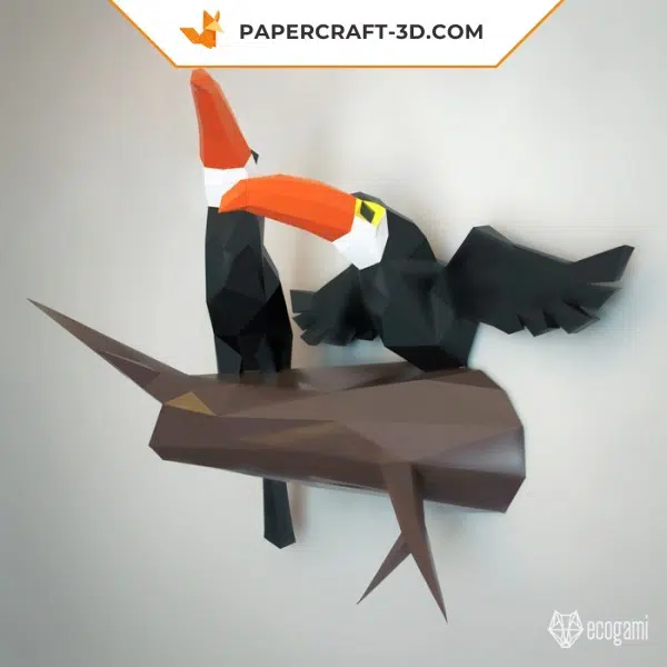 Papercraft pareja de tucanes en origami