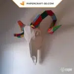 Papercraft cráneo de carnero en origami 3D