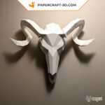 Papercraft ram skull in 3D origami