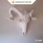 Papercraft cráneo de carnero en origami 3D