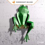 Papercraft de grenouille assise en origami 3D