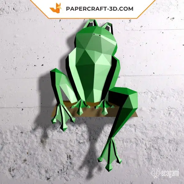 Papercraft 3d grenouille : modèle DIY pour une déco ludique, weergave 3