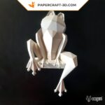 Papercraft de grenouille assise en origami 3D