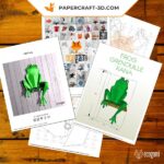 Papercraft de grenouille assise en origami 3D