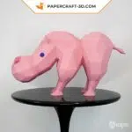 Papercraft 3d hippopotame, weergave 3