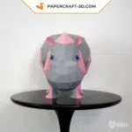 Papercraft 3d hippopotame, weergave 4