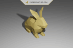 Papercraft gratuit lapin assis en origami 3D