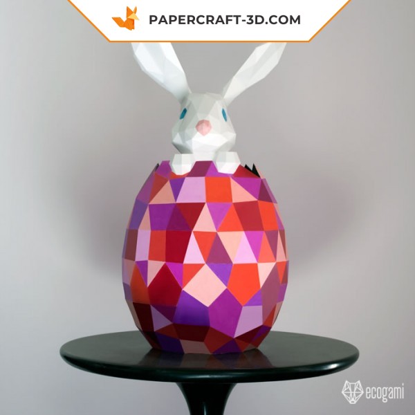 Papercraft Easter bunny in 3D origami