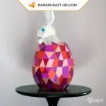 Papercraft 3d lapin de Pâques, weergave 3