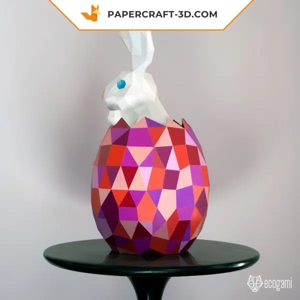 Papercraft 3d lapin de Pâques, weergave 3