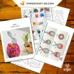 Papercraft 3d lapin de Pâques, weergave 4
