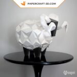 Papercraft de oveja en origami 3D