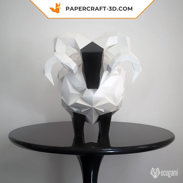 Papercraft sheep in 3D origami