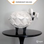 Papercraft de oveja en origami 3D